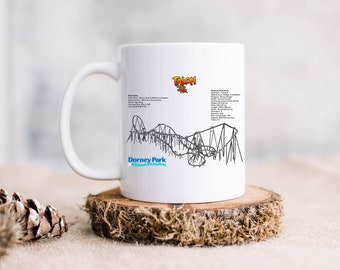 Talon Roller Coaster MUG, Roller Coaster Geek Mug Gift Idea, Talon Roller Coaster Pencil Holder Coffee Mug, Dorney Park Roller Coaster