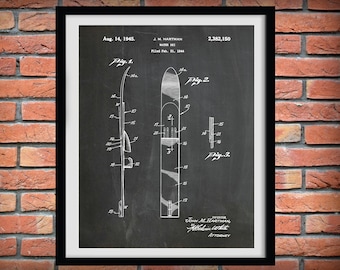 1945 Water Ski Patent Print  - Water Ski Blueprint - Nautical Decor - Water Skis Patent Art - Water Skiing Apparatus