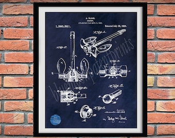 1921 Ship Anchor Patent Print - McNab Anchor Blueprint - Boat Anchor Poster - Nautical Decor - Boater Gift Idea - Sailboat Anchor Drawing