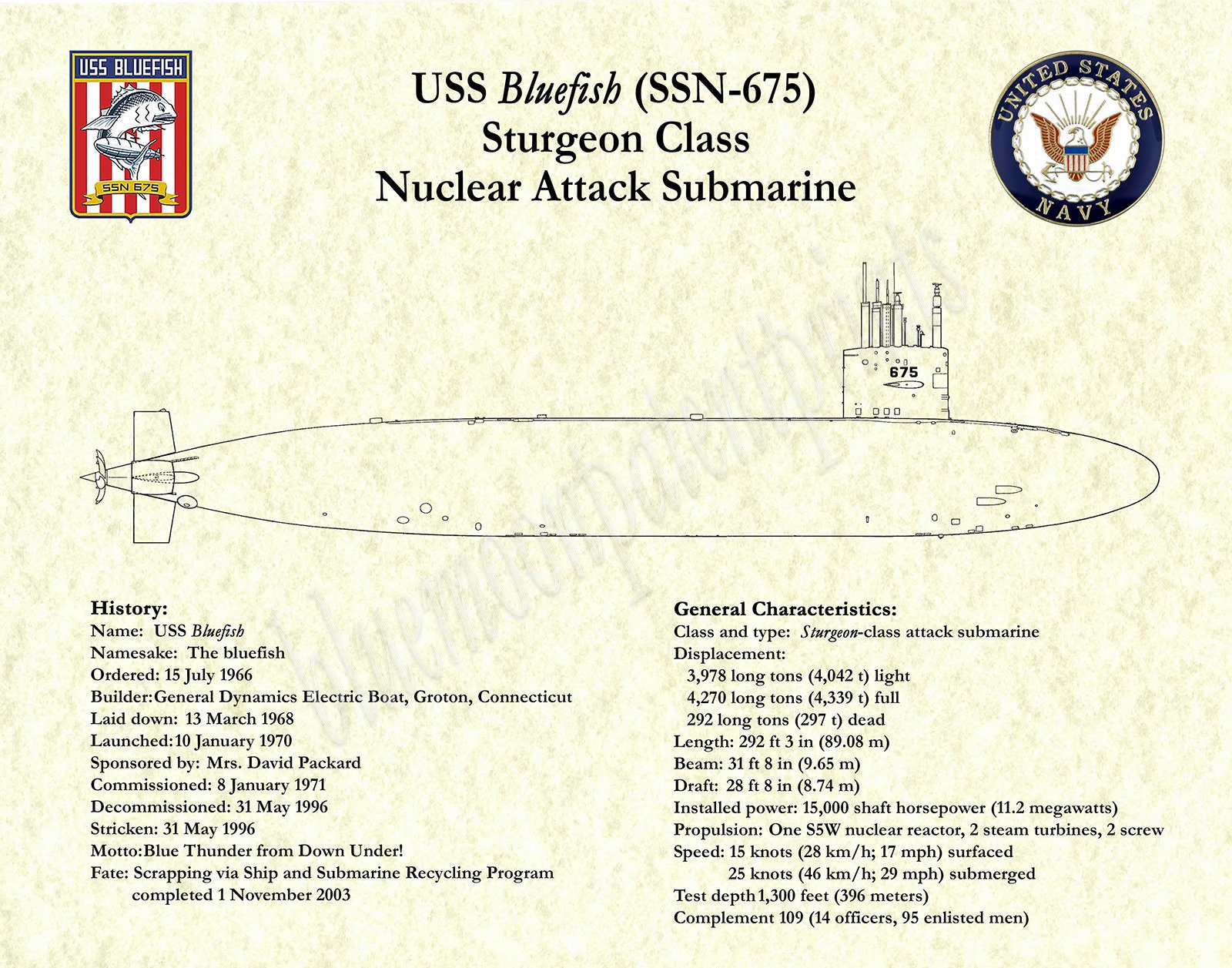 USS Bluefish SSN-675 Plan de sous-marin de classe Sturgeon - Etsy Canada USS Bluefish SSN-675 Plan de sous-marin de classe Sturgeon - Etsy Canada