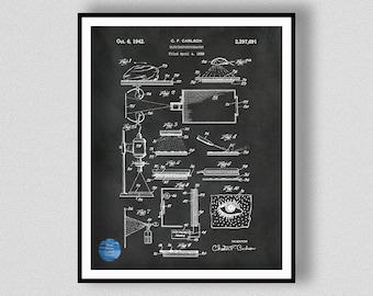 1942 Electrophotography Patent Print, Electrophotography Invention Poster, Xerography Patent Poster Print, First Photo copier patent