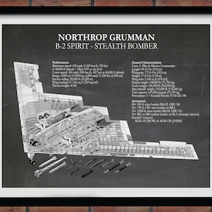 B-2 Spirit Stealth Bomber Art Print,  B2 Stealth Bomber Poster, Grumman B2 Stealth Bomber Poster, Aviation Decor, Boeing B2 Spirit Drawing