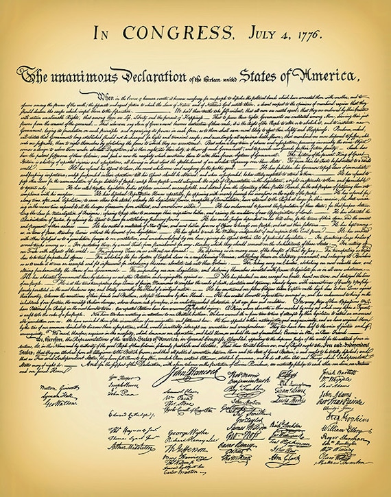 1776年アメリカ合衆国独立宣言の印刷物、アメリカ合衆国独立宣言