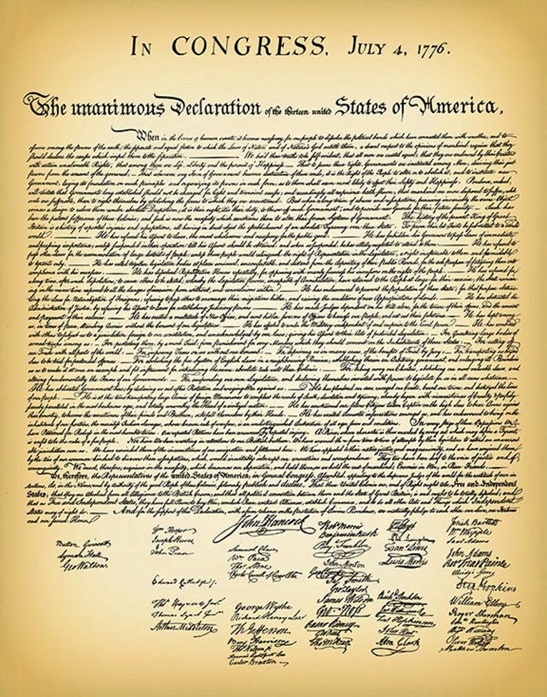 United States Unabhängigkeitserklärung Print Dokument - Etsy.de