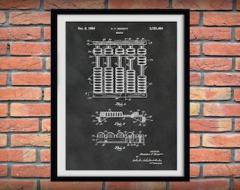 Abacus Patent Print - Abacus Poster - Vintage Adding Machine - Accountant Gift - Bookkeeping Instrument - CPA Gift - Accounting Decor