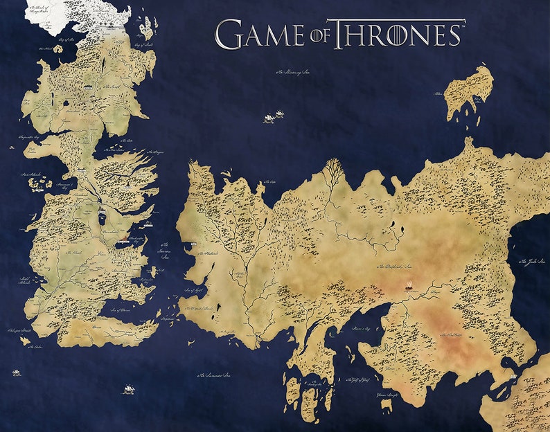 Juego De Tronos Mapa Westeros Mapa Winterfell Mapa Got Etsy