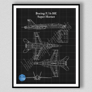 Boeing F/A-18E Super Hornet Drawing, F/A-18E Super Hornet Poster Boeing F-18 Combat Jet Poster, Military Fighter Plane, F-18 Wall Art