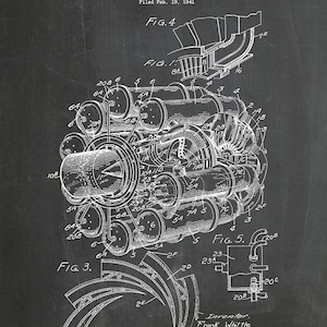 1946 Jet Engine Patent Print - Jet Engine Poster - Aviation Decor ...