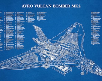 Avro Vulcan B MK2 British Bomber Plane Print, Hawker Siddeley War Plane Print, Avro Vulcan Poster, British War II Plane Décor, RAF Décor