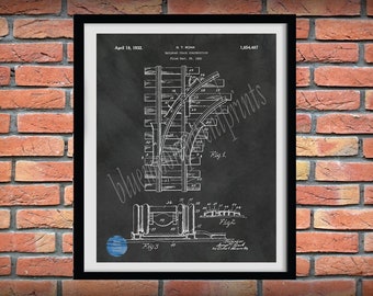 1932 Railroad Tracks Patent Print, Train Tracks Poster, Locomotive Decor, Train Decor, Railroad Decor, Train Collector Gift, Locomotive Art