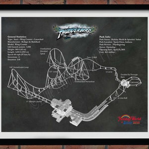 Thunderbird Roller Coaster Drawing, Holiday World & Splashin Safari Roller Coaster, Thunderbird Roller Coaster Blueprint,Roller Coaster Geek