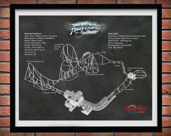 Thunderbird Roller Coaster Drawing, Holiday World & Splashin Safari Roller Coaster, Thunderbird Roller Coaster Blueprint,Roller Coaster Geek