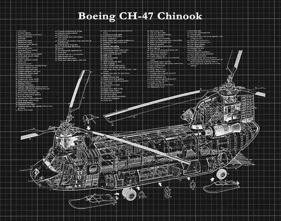 Boeing CH-47 Chinook Helicopter Print - Chinook Helicopter