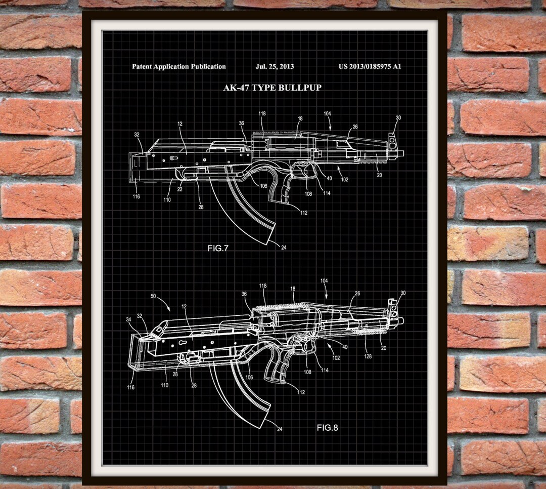 AK-47 Patent Print - Bull-pup Assault Rifle Patent Print - Rifle