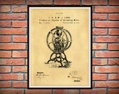 Patent 1873 Coffee Mill Frame Coffee Grinder for Enterprise and Others- Kitchen Art- Poster - Restaurant and Coffee Shop Wall Art