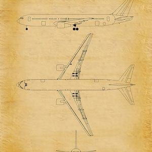 Boeing 767-300 Patent Print, Boeing 767 Airplane Drawing, Aviation Art ...