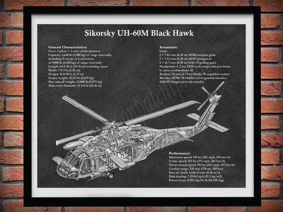 UH 60M Black Hawk Helicopter Print Sikorsky UH 60M Helicopter Blueprint Military Helicopter Pilot Gift Sikorsky UH 60M Cutaway Drawing Etsy Italia