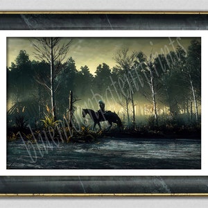 Geralt The Witcher Poster, Geralt of Rivia Witcher 3 Wild Hunt Art Print, Witcher Game Décor, Fantasy Décor, Geek Gamer Gift, Foggy Forest