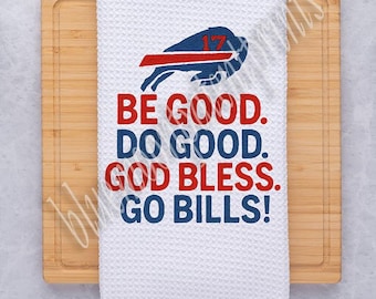 Bills Football Rally Towel-Dish Towel Be Good Do Good, Bills Mafia Microfiber Stadium Towel Embroidered Look