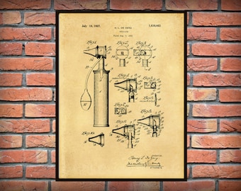 Patent 1922 Otoscope Patent Art Print - Poster - Medical - Doctors Office - Otologist - ENT Doctor Office Wall Art - Ear Exam Tool