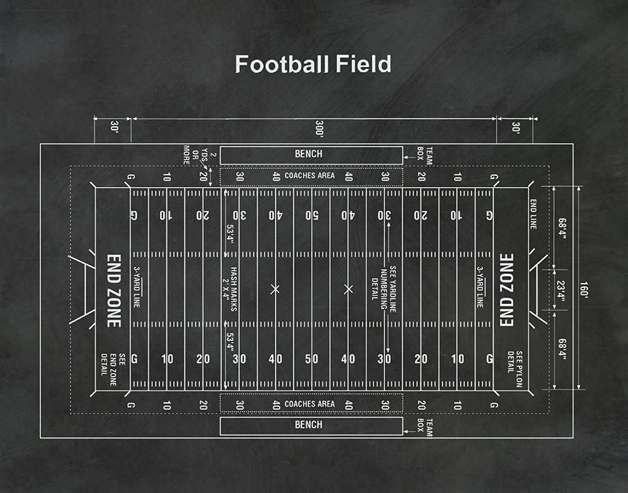 Football Field Blueprint Vers 2 Game Room Decor Super Bowl Gift Football Decor Nfl Decor Football Coach Gift Football Fan Gift Football Field Blueprint Vers 2 Game Room Decor Super Bowl Gift Football Decor Nfl Decor Football Coach Gift Football Fan Gift