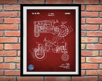 1953 Farmall H Tractor Patent Print - Farmall H Tractor Poster - Farm Equipment Patent - Farmhouse Decor - Farmall Tractor Blueprint