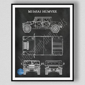 M1165A1 Humvee Patent, M1165A1 HMMWV oder Humvee Poster, M1165A Special Ops Fahrzeug Wandkunst, Humvee Gepanzertes Fahrzeug Kunstdruck