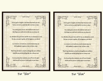 Feel No Guilt In Laughter Poem Print, From The Heart Inspirational Poem, Mourning Poem Wall Art, Grief Poem, Funeral Poem, Celebrate Life