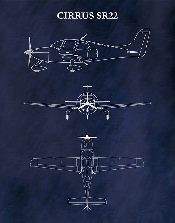 Cirrus SR22 の図面、Cirrus SR22 飛行機のポスター、Cirrus