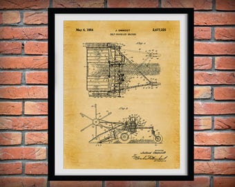 1954 Swather Patent Print - Wind Row Patent Print - Agriculture Wall Art - Tractor - Farming - Farm Equipment Patent - Farmhouse Decor