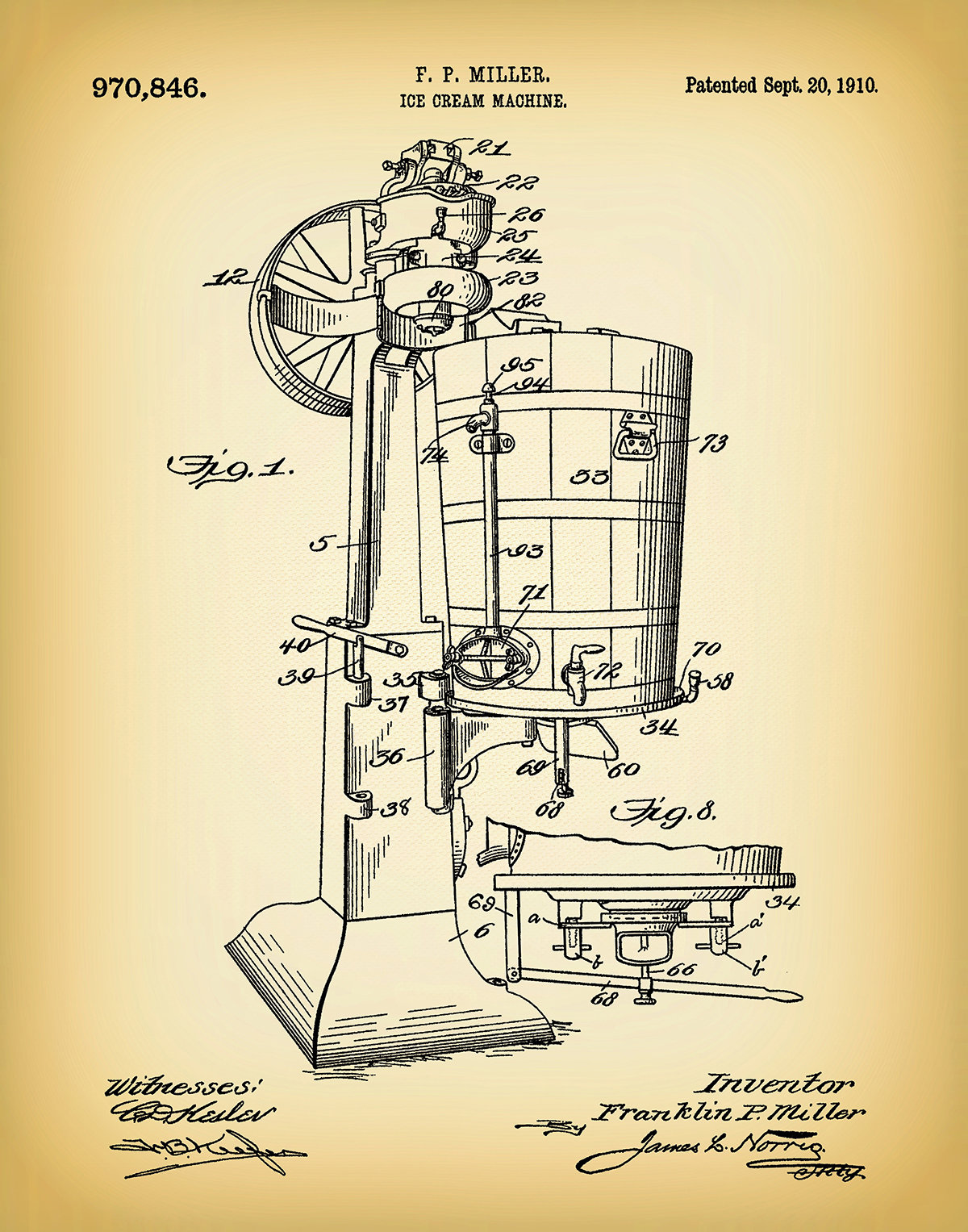 Set of 2 Ice Cream Collection Patent Prints, Digital Download, (8