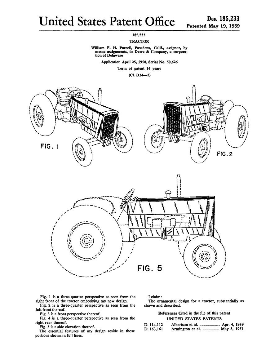 John Deere Tractor Set of 8 Patent Art Prints Antique Tractors Poster