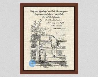 Today was a difficult day, said Pooh. Do you want to talk about it? asked Piglet. Winnie The Pooh and Piglet Art Print, Emotional Pooh Quote