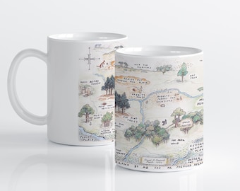 100 Acre Wood Map Mug, Colorized 100 Aker Wood 15 oz Mug, Winnie The Pooh Coffee Mug, Pooh Hot Cocoa Mug, When we were very young 1924