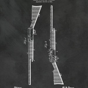 1900 Browning Rifle Patent Print Recoil Operated Firearm Patent Print Browning Rifle Poster NRA Decor Gun Collector Gift Idea image 2