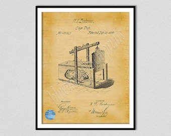 Patent 1870 Mouse Trap Patent Print, Cage Trap Exterminator Wall Art, Antique Mouse Trap Poster