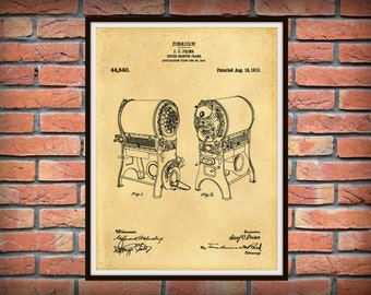1913 Coffee Roaster Patent Print - Coffee Roaster Poster - Kitchen Decor - Coffee Shop Decor - Barista Gift Idea - Coffee Lover Gift Idea