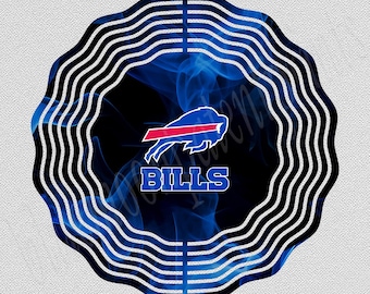 Buffalo Bills Themed Wind Spinner 8 inch or 10 inch Metal Spinner, Garden Art, Indoor Decoration, Bills Mafia Gift