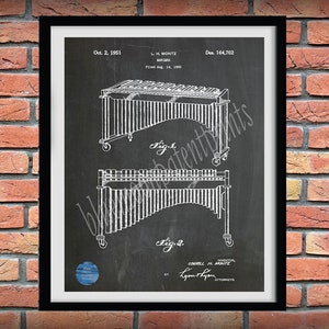 1951 Marimba Patent Print - Xylophone - Music Room Decor - Orchestra Wall Art - Marching Band Instrument - Jazz Band Decor - Band Gift