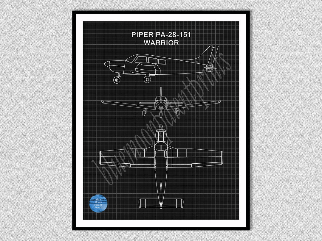 Piper PA28151 Warrior Drawing, Piper PA28151 Warrior Poster Piper