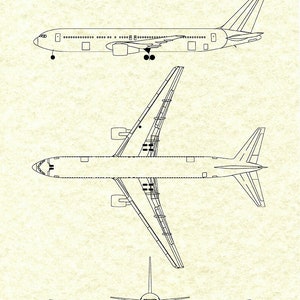 Boeing 767-300 Patent Print, Boeing 767 Airplane Drawing, Aviation Art ...