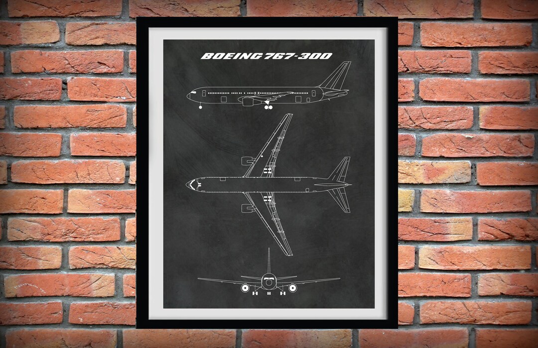 Boeing 767-300 Patent Print, Boeing 767 Airplane Drawing, Aviation Art ...