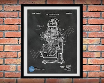 1937 KitchenAid Mixer Patent Print, Kitchen Aid Mixer Poster, Kitchen Decor, Bakery Shop Decor, Pastry Shop Decor, Pastry Chef Gift Idea