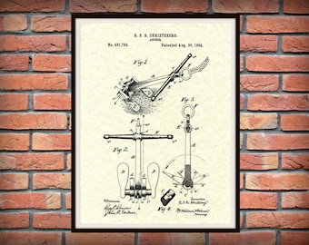 Patent 1892 Ships Anchor Patent Art Print Poster - Nautical - Ocean - Boat Anchor - Naval Art - Marine Wall Art - Marina Art