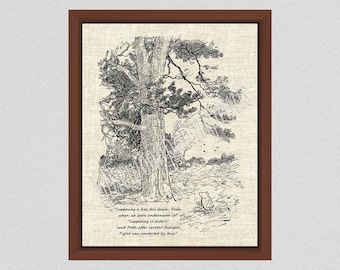 Winnie the Pooh Print, Supposing a Tree Fell Down Quote, Pooh and Piglet Poster, Inspirational Quote, WP#015, Positive Thinking Pooh Quote