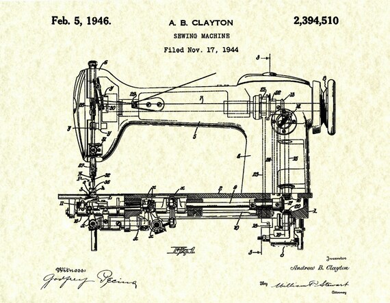 40 Singer Sewing Machine Patent Print Sewing Machine Etsy Enchanting Patent For Sewing Machine 40 Singer Sewing Machine Patent Print Sewing Machine Etsy Enchanting Patent For Sewing Machine