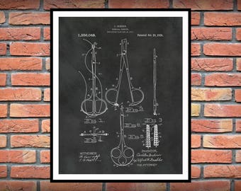 1920 Surgical Forceps Patent Print, 1920 Surgical Forceps Poster, Forceps Blueprint, Operating Room Instrument Poster, Surgeon gift idea