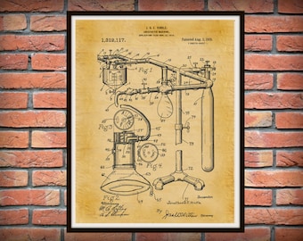 1919 Anesthetic Machine Patent Print, Anesthetic Machine Poster, Anesthesia Machine Patent, Hospital Decor, medical decor