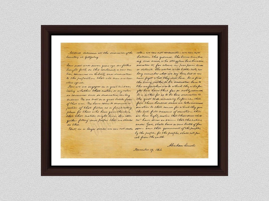 Gettysburg Address Art Print - Historical Abraham Lincoln Gettysburg ...