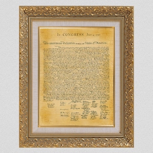 1776 United States Declaration of Independence Print, US Declaration of Independence Poster, Historical US Document, American History Class